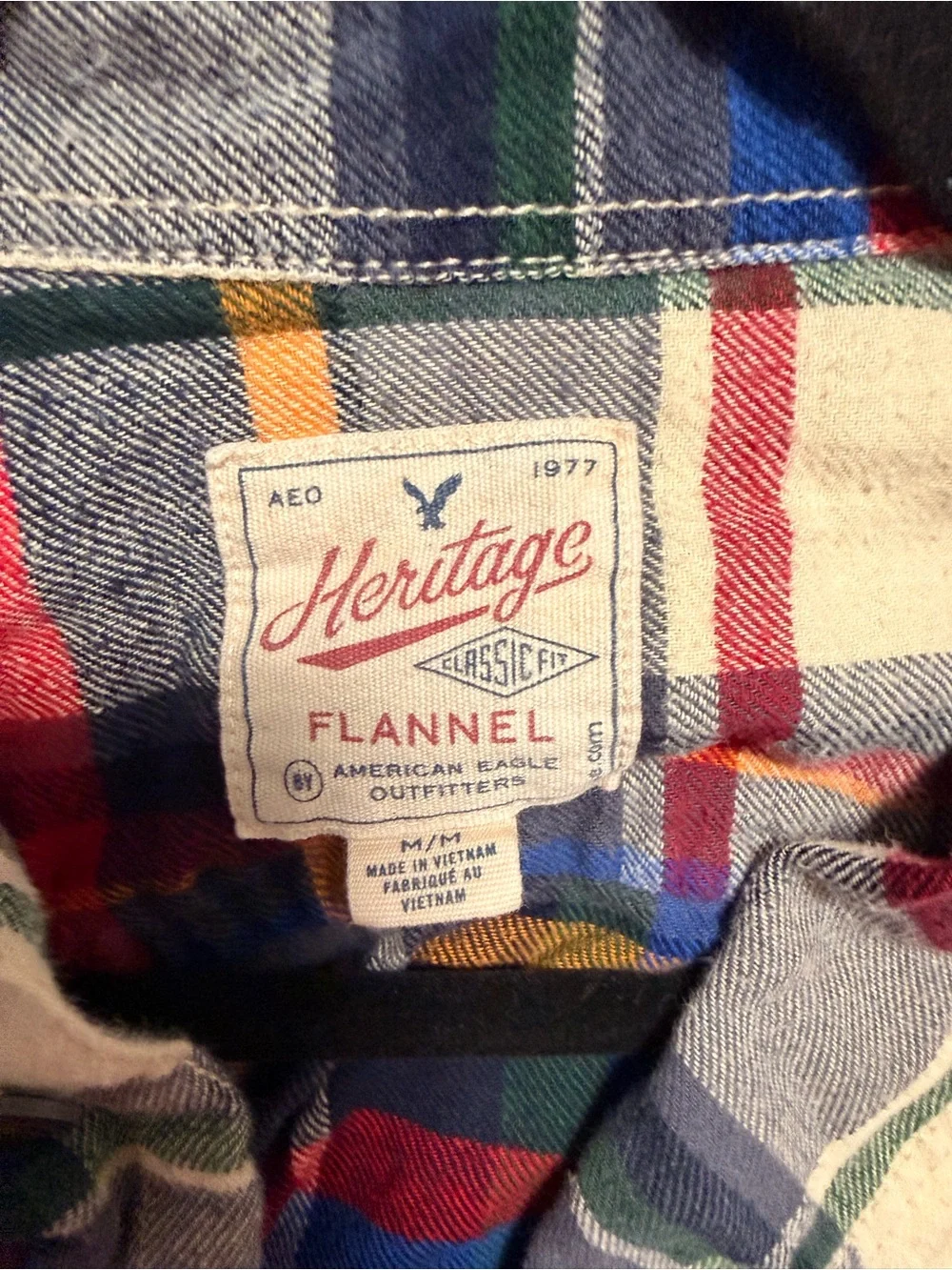 American Eagle Outfitters Multicolor Plaid Button-Down Shirt